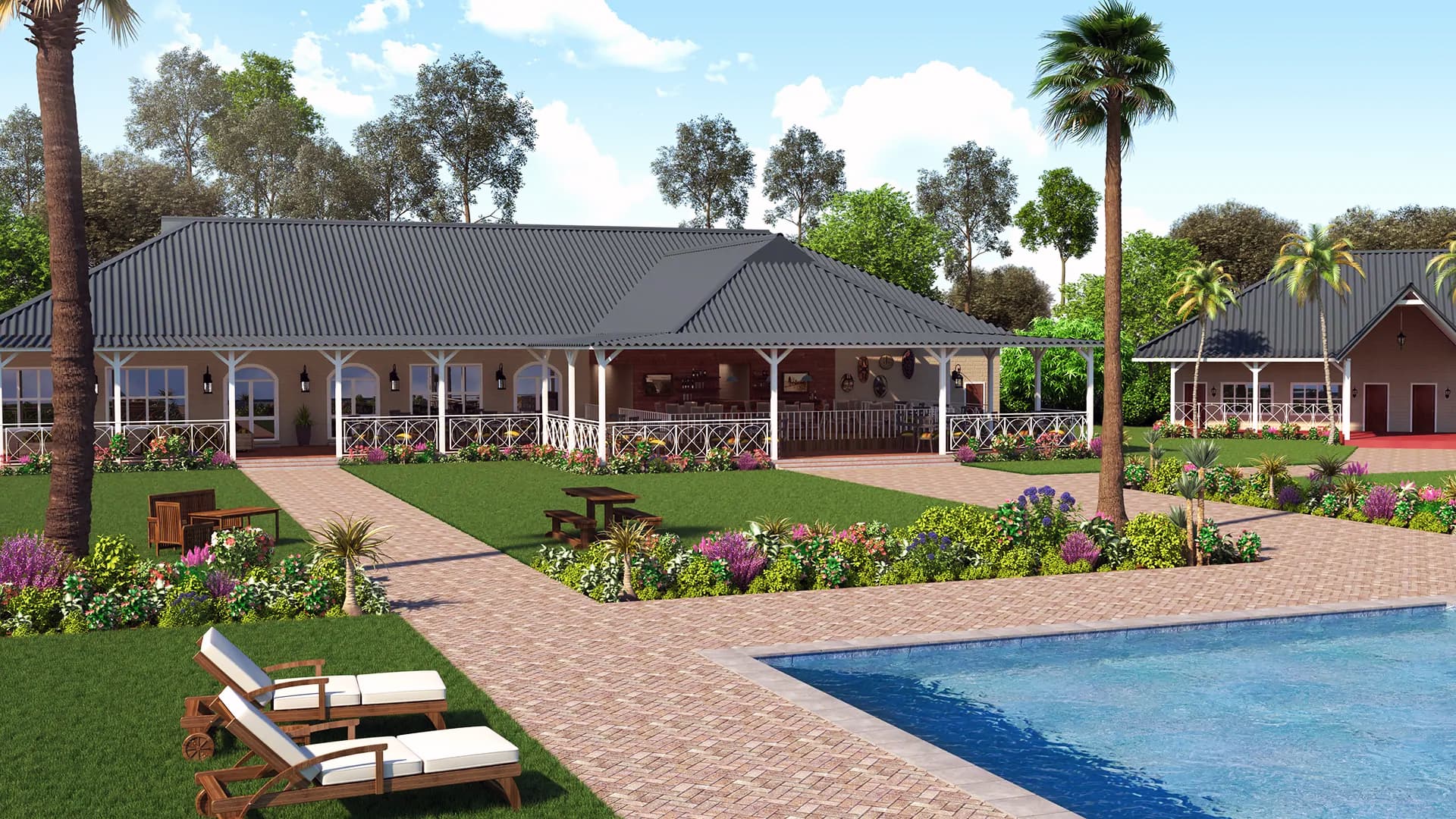 Architectural 3D Rendering Services - Tourism Lodge Victoria Falls