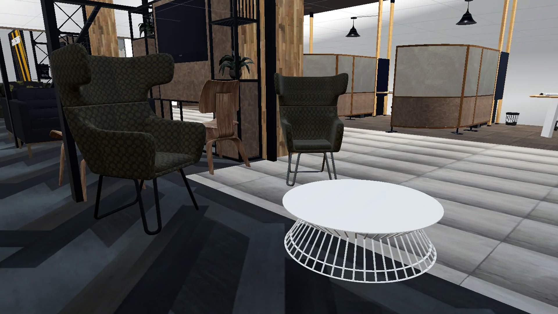 3D Render Model of Furniture in the Bank