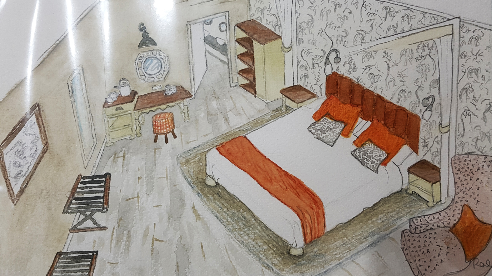 Hand Drawing of the Lodge Room